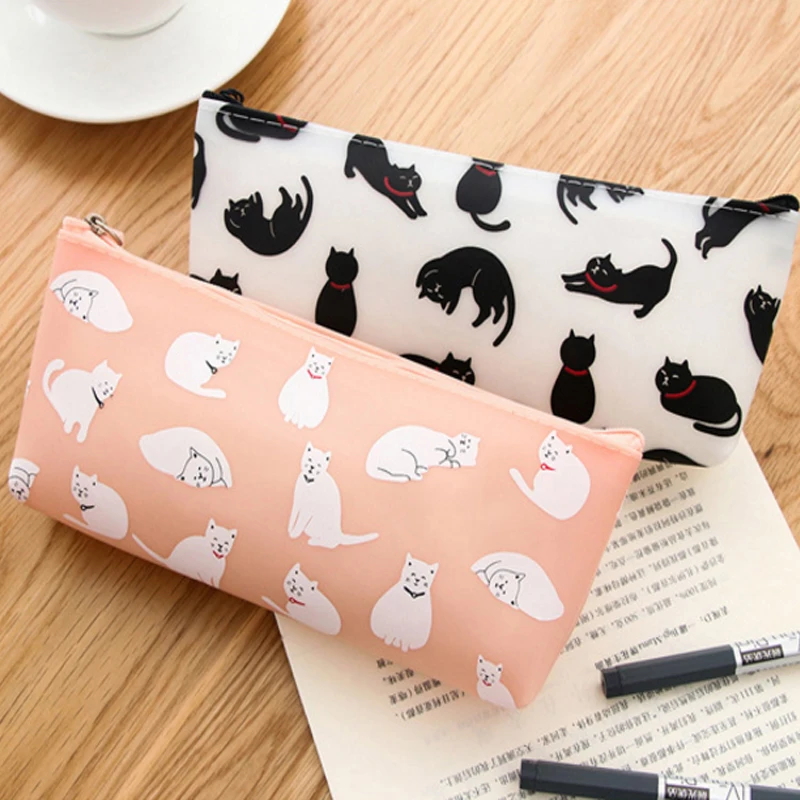 1Pcs/lot Black White Cat Silicone Pencils Case Material Escolar School Office Supplies Pencil Pouch for children Papelaria 
1Pcs/lot Black White Cat Silicone Pencils Case Material Escolar School Office Supplies Pencil Pouch for children Papelaria