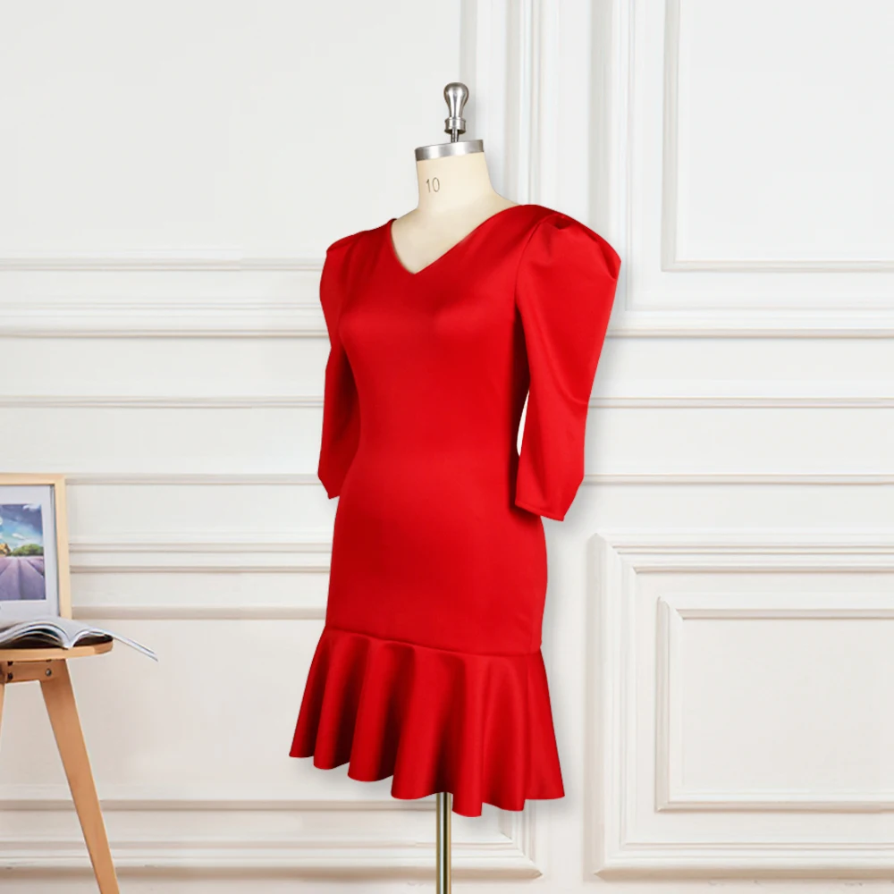 African Dresses for Women Plus Size New Style Dashiki Red 3/4 Sleeve Flare Bazin Africa Dress African Pencil Bodycon Dress 2020
African Dresses for Women Plus Size New Style Dashiki Red 3/4 Sleeve Flare Bazin Africa Dress African Pencil Bodycon Dress 2020