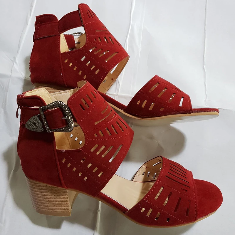 Vintage Hollow Out Sandals Mid Heel Summer Slip-on Buckle Ladies Shoes Artificial Open Toe Casual Wedding Pumps Women Sandalias
Vintage Hollow Out Sandals Mid Heel Summer Slip-on Buckle Ladies Shoes Artificial Open Toe Casual Wedding Pumps Women Sandalias
