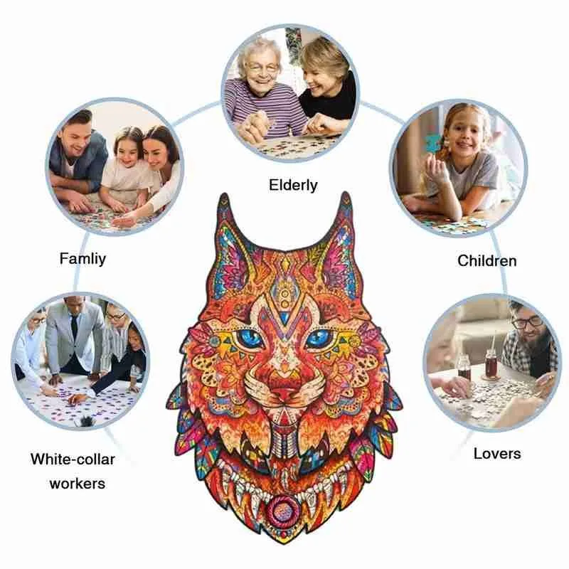 Animal Wood Puzzle Wooden Cartoon Design Lynx Adult Kids Toy Puzzle Jigsaw Pieces Gift Puzzle Board Toy Lynx Wooden Puzzle
Animal Wood Puzzle Wooden Cartoon Design Lynx Adult Kids Toy Puzzle Jigsaw Pieces Gift Puzzle Board Toy Lynx Wooden Puzzle