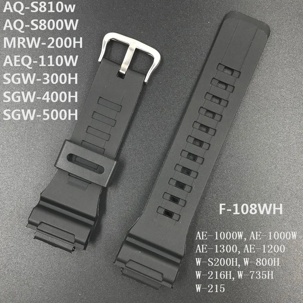 Резиновый ремешок для Casio AE-1000w AQ-S810W SGW-400H AEQ-110W W-735H черный силиконовый водонепроницаемый ремешок для часов браслет для часов
Резиновый ремешок для Casio AE-1000w AQ-S810W SGW-400H AEQ-110W W-735H черный силиконовый водонепроницаемый ремешок для часов браслет для часов