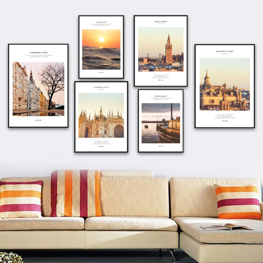 Town Church Shore Sailboat City Sunrise Wall Art Canvas Painting Nordic Posters And Prints Wall Pictures For Living Room Decor
Town Church Shore Sailboat City Sunrise Wall Art Canvas Painting Nordic Posters And Prints Wall Pictures For Living Room Decor