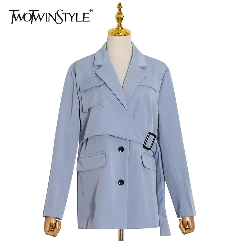 Женский Асимметричный Блейзер TWOTWINSTYLE, повседневный блейзер с длинным рукавом, с вырезами, осень 2020
Женский Асимметричный Блейзер TWOTWINSTYLE, повседневный блейзер с длинным рукавом, с вырезами, осень 2020