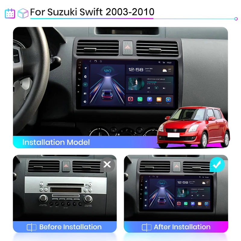 Автомагнитола Junsun V1pro 2 din Android для Suzuki Swift 2003 - 2010 Carplay 4G GPS | Автомобили и мотоциклы