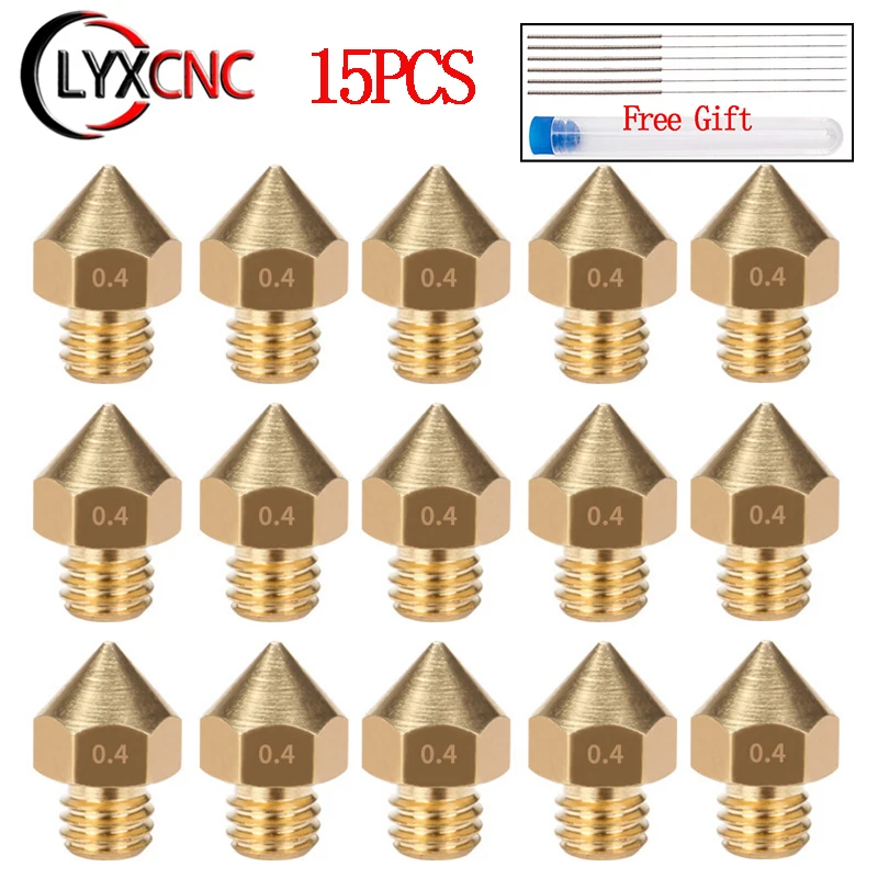15 Pcs/Lot MK8 Brass Nozzle M6 Screw Big Nozzle Head 0.2/0.3/0.4/0.5/0.6/0.8/1.00mm For 1.75MM CR10 Ender-3 Free Clean Needle
15 Pcs/Lot MK8 Brass Nozzle M6 Screw Big Nozzle Head 0.2/0.3/0.4/0.5/0.6/0.8/1.00mm For 1.75MM CR10 Ender-3 Free Clean Needle