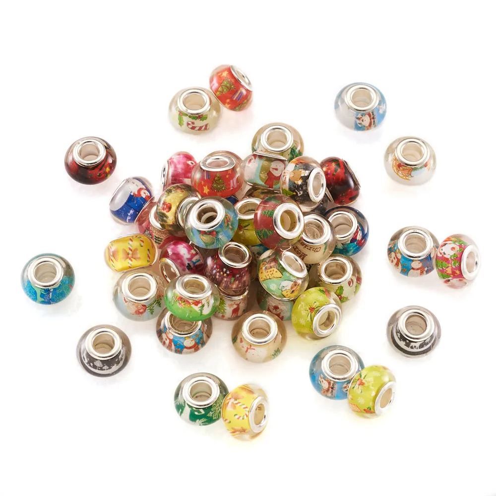 128pcs 14mm Big Rondelle Resin European Beads Large Hole Spacer Beads Christmas Pattern for DIY Bangles Bracelets Jewelry Making
128pcs 14mm Big Rondelle Resin European Beads Large Hole Spacer Beads Christmas Pattern for DIY Bangles Bracelets Jewelry Making