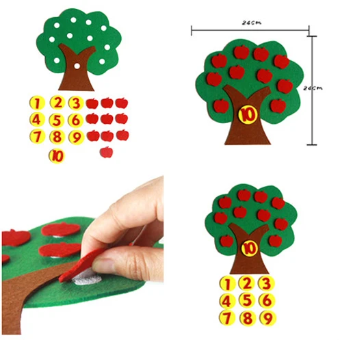 Nonwoven Apple Trees 1-10 Digital Kindergarten Math Area Toys Number Puzzle Kit Materials For Kids Educational Equipment
Nonwoven Apple Trees 1-10 Digital Kindergarten Math Area Toys Number Puzzle Kit Materials For Kids Educational Equipment