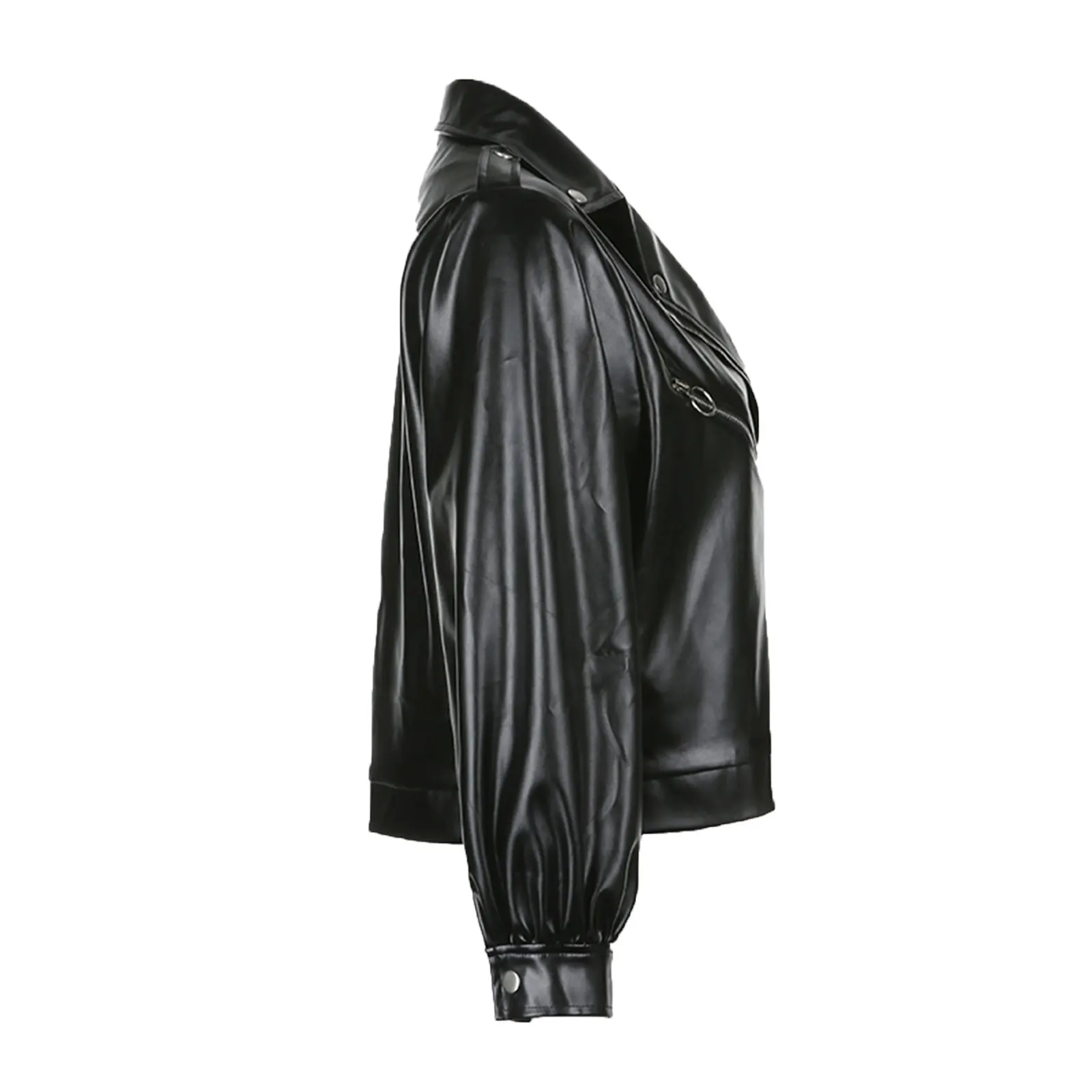 Womens Casual Long-sleeved Leather Coat Fashion Solid Color Front Zipper Open Suit Collar Jacket
Womens Casual Long-sleeved Leather Coat Fashion Solid Color Front Zipper Open Suit Collar Jacket