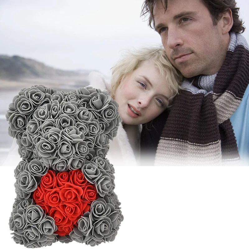 Over 250 Flowers on Each Rose Bear, Gift for Mother's Day, Valentine's Day, Anniversaries and Bridal Showers - Gray 
Over 250 Flowers on Each Rose Bear, Gift for Mother's Day, Valentine's Day, Anniversaries and Bridal Showers - Gray