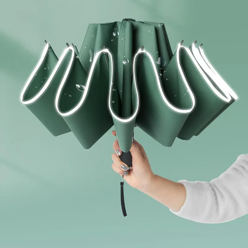 Automatic Umbrella Reverse Folding Business Umbrella With Reflective Strips Umbrellas Rain For Men Women Windproof Male Parasol
Automatic Umbrella Reverse Folding Business Umbrella With Reflective Strips Umbrellas Rain For Men Women Windproof Male Parasol