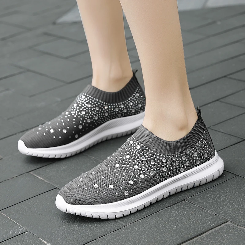 Vulcanized Shoes Sneakers Women Trainers Knitted Sneakers Ladies Slip-on Sock Shoes Sparkly Crystal Zapatillas Mujer Casual
Vulcanized Shoes Sneakers Women Trainers Knitted Sneakers Ladies Slip-on Sock Shoes Sparkly Crystal Zapatillas Mujer Casual