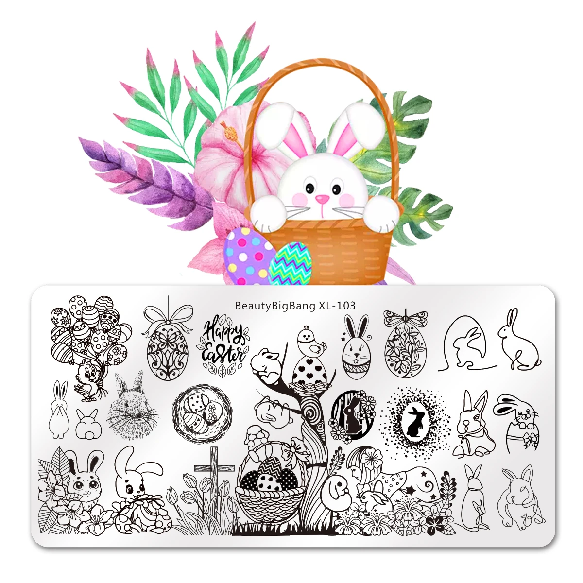 Rectangle Nail Art Stamping Plates Happy Easter Day Eggs Cute Rabbit Nail Image Templates Manicure Nail Art Tools
Rectangle Nail Art Stamping Plates Happy Easter Day Eggs Cute Rabbit Nail Image Templates Manicure Nail Art Tools