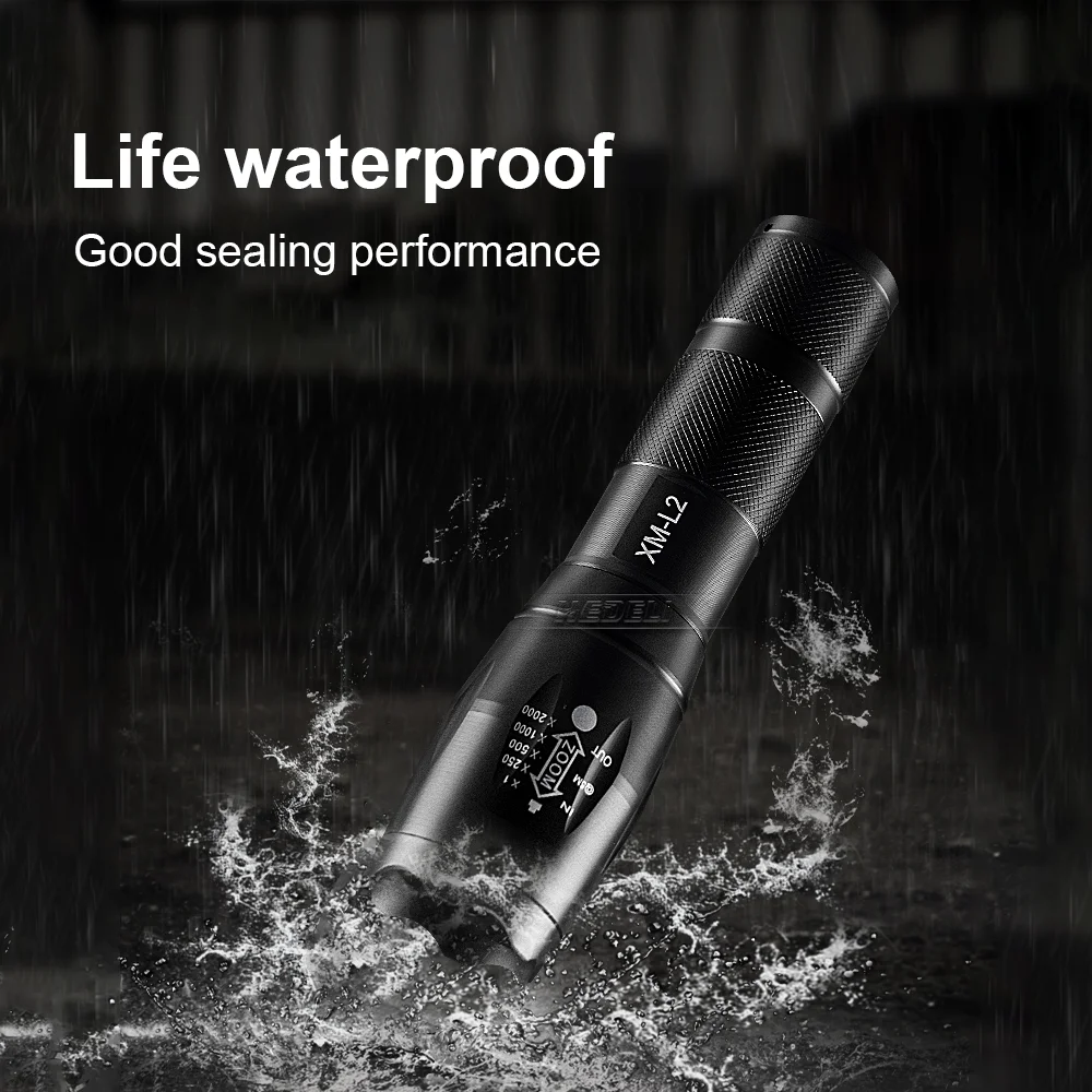 XM L2 and T6 Supwer powerful LED flashlights 5 modes Rechargeable flashlight torch 18650 or AAA battery IPX6 Camping work lights
XM L2 and T6 Supwer powerful LED flashlights 5 modes Rechargeable flashlight torch 18650 or AAA battery IPX6 Camping work lights