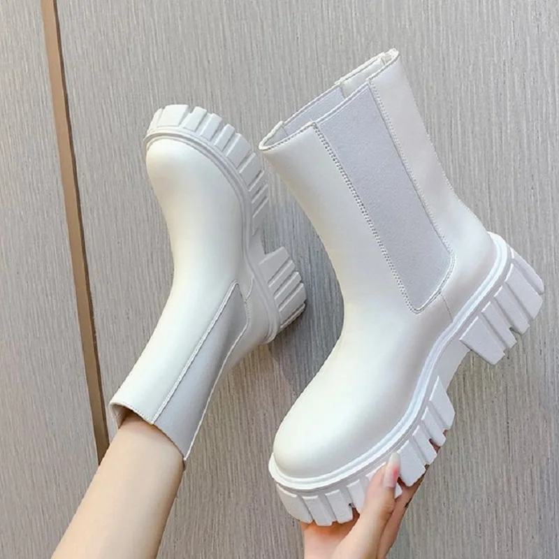 Women Chelsea Boots Mid Calf Boots Females Solid Color Leather Back Zipper Round Toe Thick Soled Footwear Casual Elegant Boots
Women Chelsea Boots Mid Calf Boots Females Solid Color Leather Back Zipper Round Toe Thick Soled Footwear Casual Elegant Boots