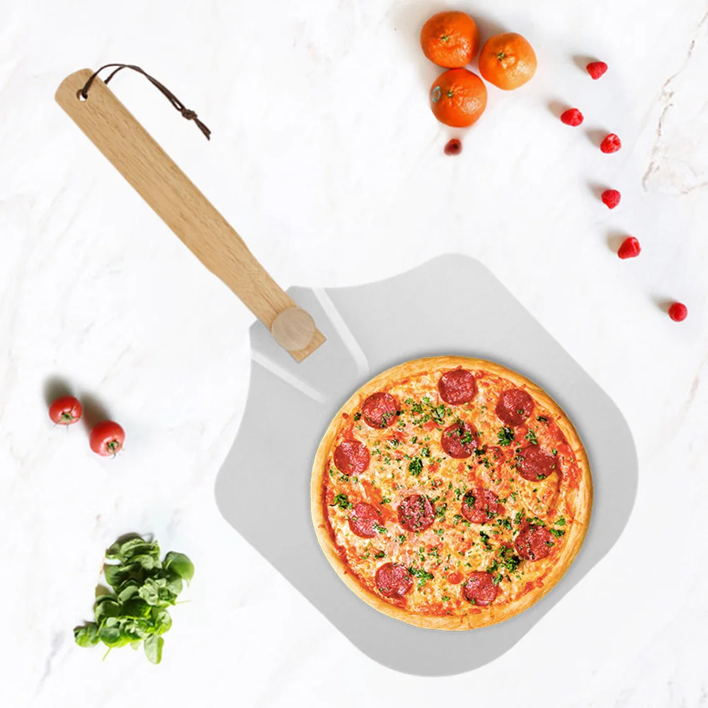 Aluminum Pizza Shovel with Long Wooden Handle Pastry Baking Tools Accessories Pizza Paddle Peel Spatula Cake Baking Cutter
Aluminum Pizza Shovel with Long Wooden Handle Pastry Baking Tools Accessories Pizza Paddle Peel Spatula Cake Baking Cutter