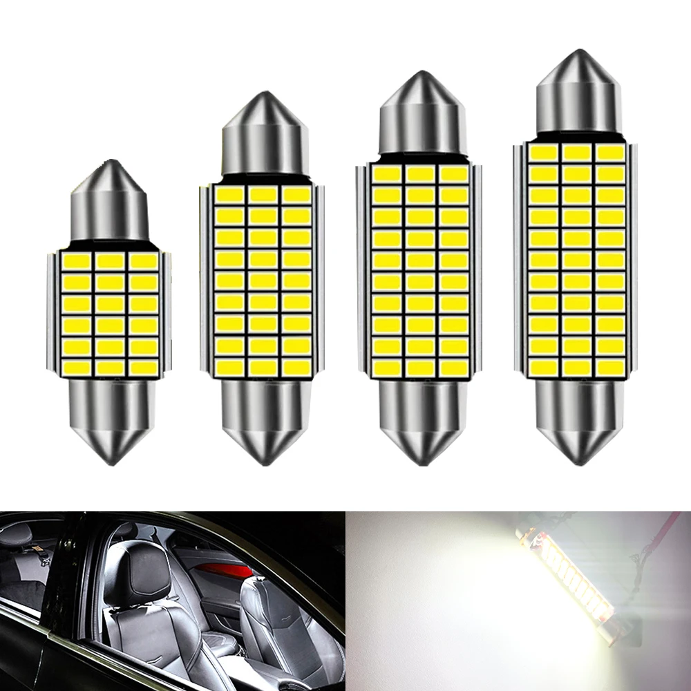 2PCS Festoon 31mm 36mm 39mm 41mm 3014 SMD Super Bright LED Bulb C5W C10W Car License Plate Light Auto Interior Reading Dome Lamp
2PCS Festoon 31mm 36mm 39mm 41mm 3014 SMD Super Bright LED Bulb C5W C10W Car License Plate Light Auto Interior Reading Dome Lamp