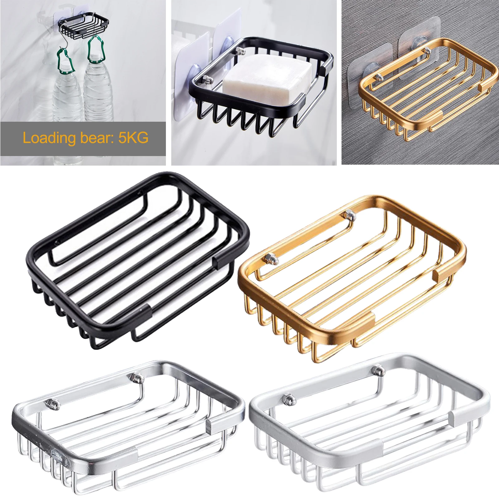 Bathroom Kitchen Wall Mounted Soap Dish Holder Aluminum Soap Storage Basket
Bathroom Kitchen Wall Mounted Soap Dish Holder Aluminum Soap Storage Basket