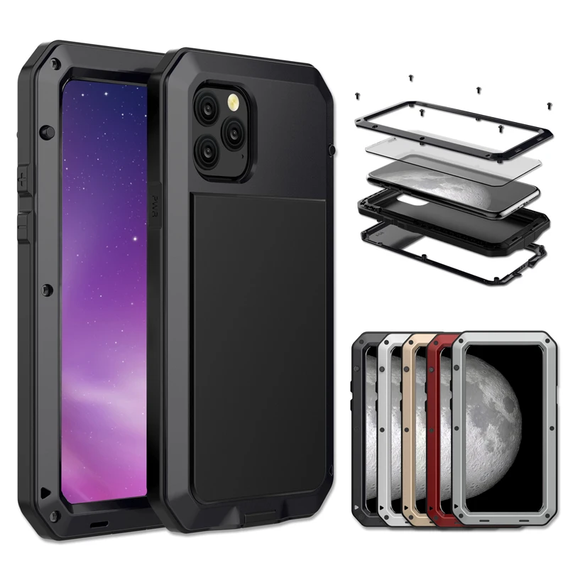 Armor Aluminum Metal Case For iPhone 11 12 Pro Max Case Tempered Glass Shockproof Cover For iPhone 6 7 8 Plus X XR XS MAX Coque 
Armor Aluminum Metal Case For iPhone 11 12 Pro Max Case Tempered Glass Shockproof Cover For iPhone 6 7 8 Plus X XR XS MAX Coque