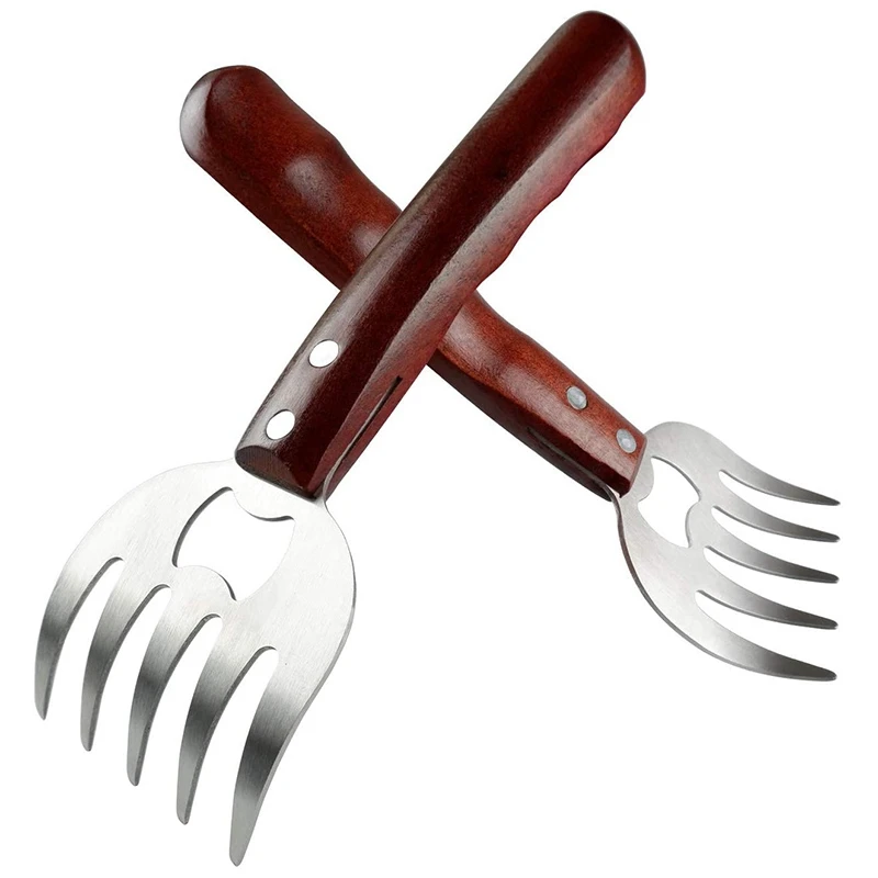 Meat Shredding Claws Stainless Steel Pulled Pork Shredder Meat Slicer for BBQ Long Wood Handle (2 PCS)
Meat Shredding Claws Stainless Steel Pulled Pork Shredder Meat Slicer for BBQ Long Wood Handle (2 PCS)