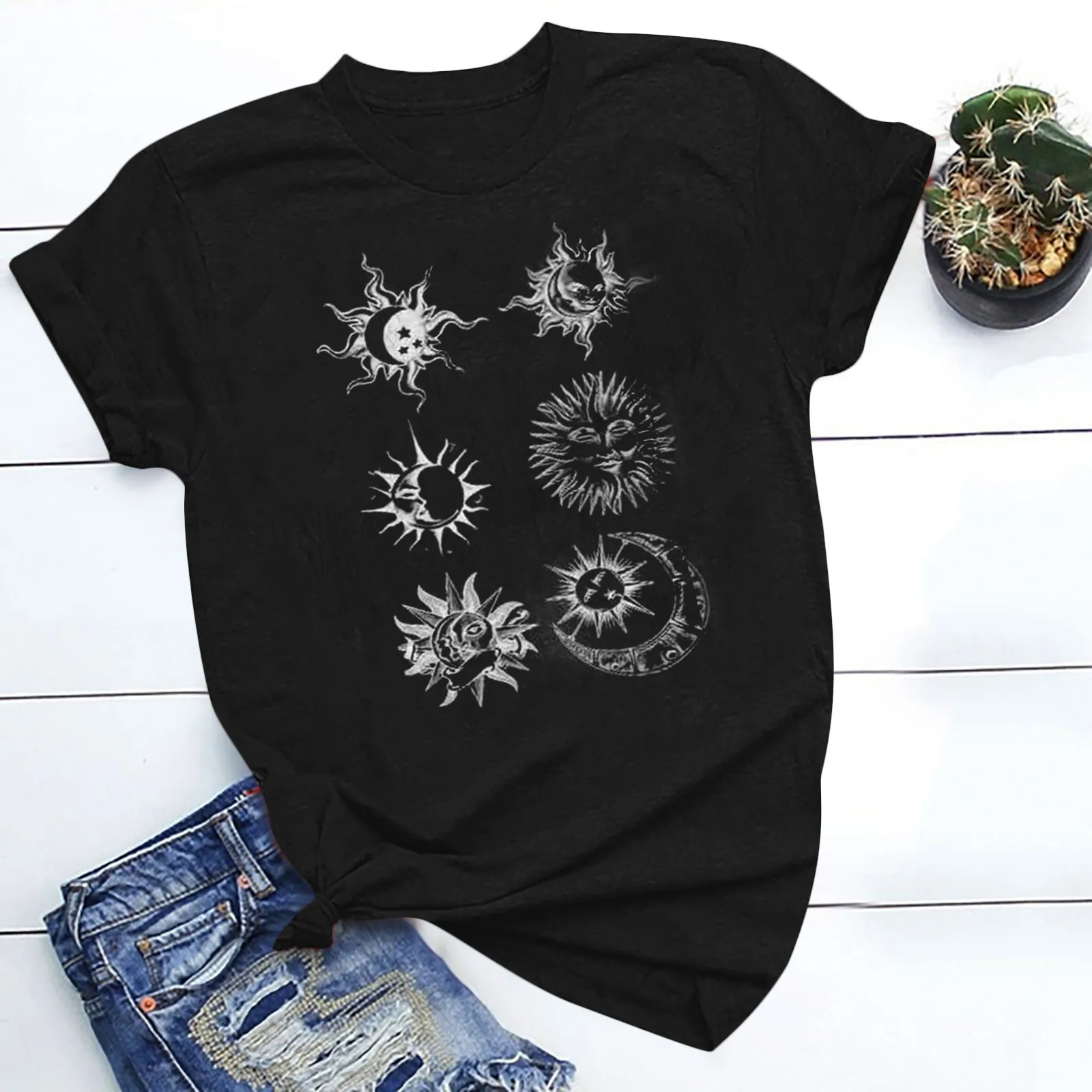 Woman tshirts harajuku Tops For Women Vintage Riyue Printed Pattern Casual Fashion Soild Color Short Sleeve Tops Ladies T-shirts
Woman tshirts harajuku Tops For Women Vintage Riyue Printed Pattern Casual Fashion Soild Color Short Sleeve Tops Ladies T-shirts
