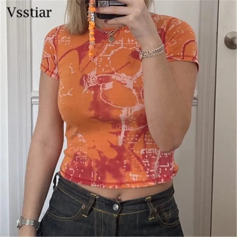 Vsstiar Tie Dye T-Shirt Y2K Summer Short Sleeve Portrait Vintage Tees Shirts Fashion Streetwear Graphic Print Casual Top Women
Vsstiar Tie Dye T-Shirt Y2K Summer Short Sleeve Portrait Vintage Tees Shirts Fashion Streetwear Graphic Print Casual Top Women