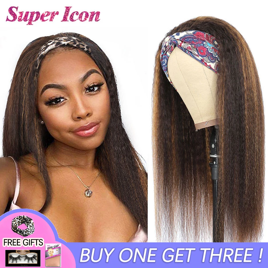 Highlight Wig Kinky Straight Human Hair Wigs 4/27 Colored Natural Ombre Glueless Headband Wig For Black Women Cosplay Super Icon
Highlight Wig Kinky Straight Human Hair Wigs 4/27 Colored Natural Ombre Glueless Headband Wig For Black Women Cosplay Super Icon