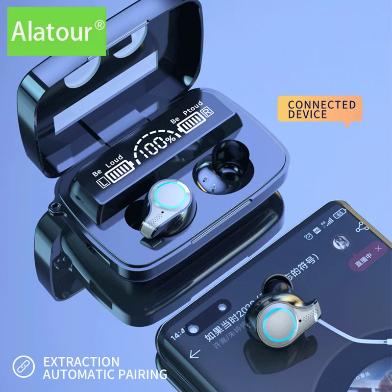 Alatour M9-18 Wireless Headphones 2000mAh power bank Bluetooth 5.0 Earphones Sport LED digital display Headset Charging box
Alatour M9-18 Wireless Headphones 2000mAh power bank Bluetooth 5.0 Earphones Sport LED digital display Headset Charging box