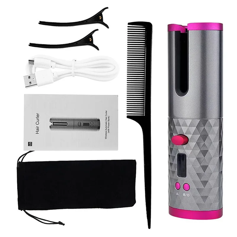 Cordless Automatic Rotating Hair Curler Auto Ceramic Curling Iron LED Display Temperature Adjustable USB Rechargeable Wave Styer
Cordless Automatic Rotating Hair Curler Auto Ceramic Curling Iron LED Display Temperature Adjustable USB Rechargeable Wave Styer
