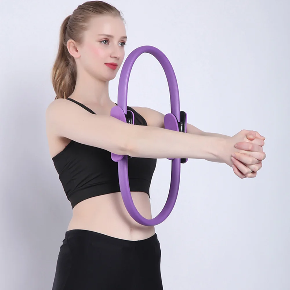 Yoga Pilates Ring Double Handle Magic Wrap Fitness Circle for Toning Sculpting Inner Outer Thighs Abs and Legs