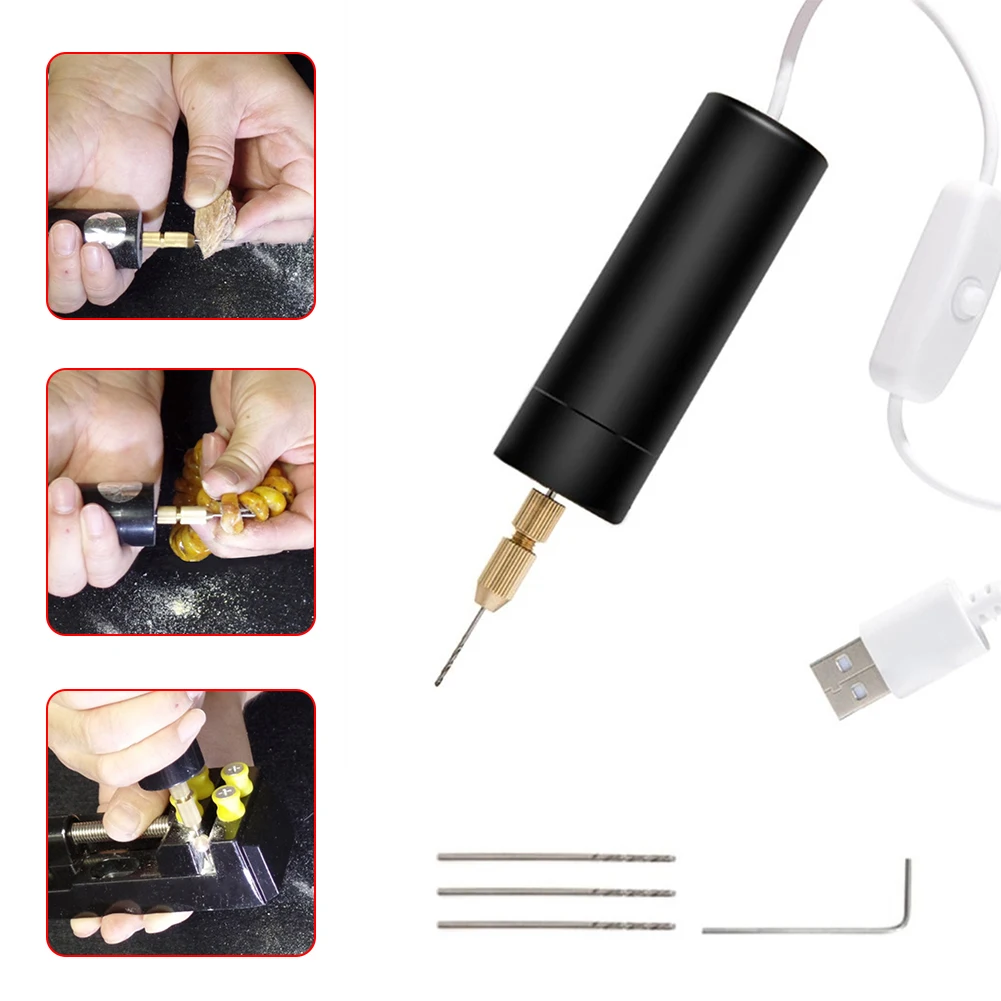 Electric Screwdriver Mini Handheld Electric Drill USB Powered Portable Rotary Drill Set 3 Twist Drill Bits Metal Wood Jewelry
Electric Screwdriver Mini Handheld Electric Drill USB Powered Portable Rotary Drill Set 3 Twist Drill Bits Metal Wood Jewelry
