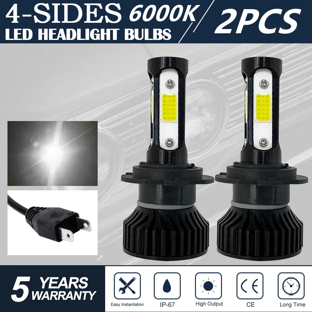 2Pcs 360 H7 LED 4 sides 50W 16000LM H8 H9 H11 LED 9005 HB3 HB4 9006 Car Headlight Bulbs 6000K Auto Headlamp Fog Lights
2Pcs 360 H7 LED 4 sides 50W 16000LM H8 H9 H11 LED 9005 HB3 HB4 9006 Car Headlight Bulbs 6000K Auto Headlamp Fog Lights