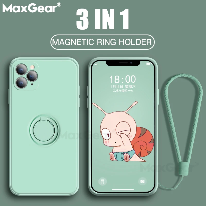 Чехол-накладка для iPhone 11 Pro SE 2 XS Max XR X 8 7 Plus с магнитным держателем
