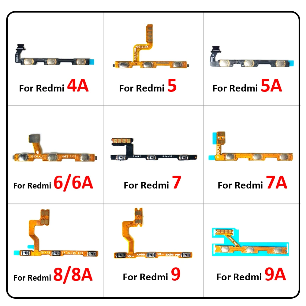 

Power On Off Volume Side Button Key Flex Cable For Redmi 3 3S 4 4A 4X 5A 5 S2 Pro 6 6A 7 7A 8 8A 9 9A 5 Plus