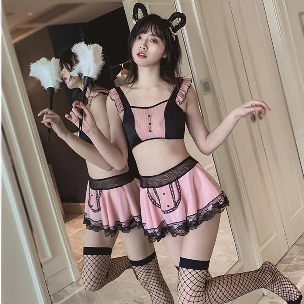 Women Erotic Cosplay Costume Cute Student Maid Waitress Uniform Outfit Babydoll Role Playing Sexy Lingerie Set Erotic Tops Skirt
Women Erotic Cosplay Costume Cute Student Maid Waitress Uniform Outfit Babydoll Role Playing Sexy Lingerie Set Erotic Tops Skirt