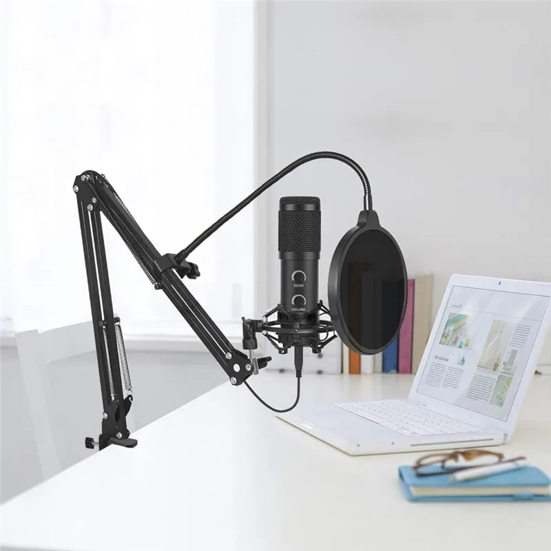 USB Condenser Microphone Kit for Tik Tok YouTube Recording Gaming LiveStreaming Professional PC Computer Mute Button Arm Stand
USB Condenser Microphone Kit for Tik Tok YouTube Recording Gaming LiveStreaming Professional PC Computer Mute Button Arm Stand
