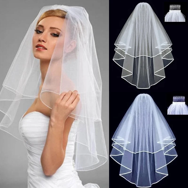 Short Tulle Wedding Veils Two Layer With Comb White Ivory Bridal Veil for Bride for Marriage Wedding Accessories
Short Tulle Wedding Veils Two Layer With Comb White Ivory Bridal Veil for Bride for Marriage Wedding Accessories