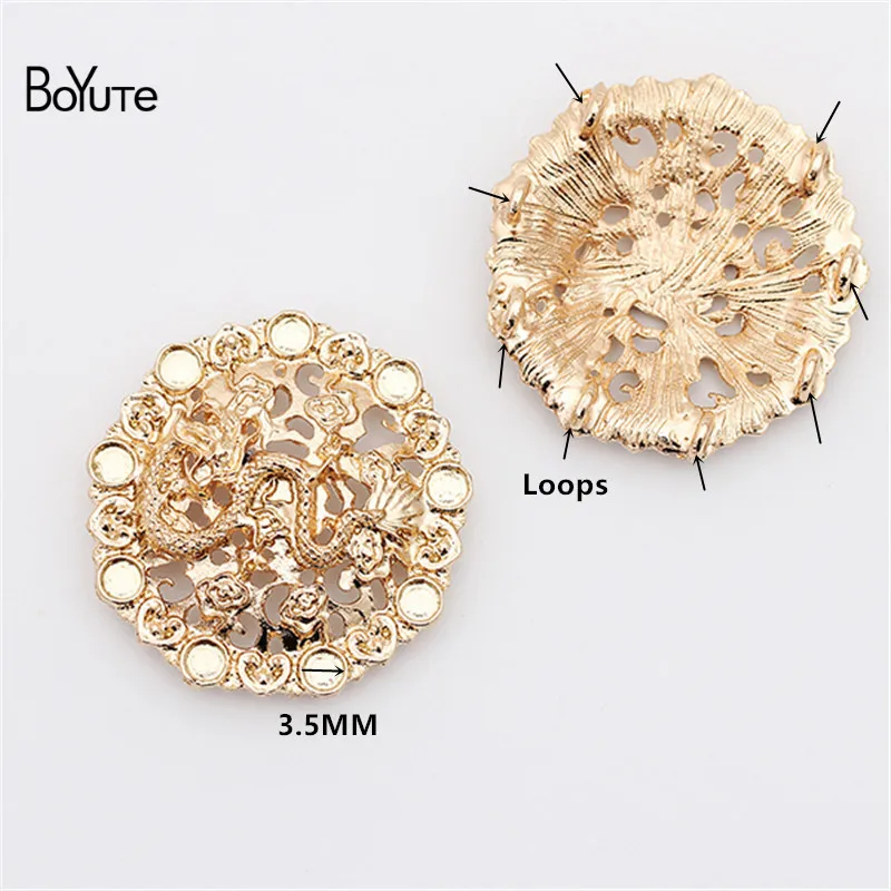 BoYuTe (10 Pieces/Lot) Metal Alloy 34.5MM Round Dragon with Back 8 Loops Vintage Diy Hand Made Hair Jewelry Accessories
BoYuTe (10 Pieces/Lot) Metal Alloy 34.5MM Round Dragon with Back 8 Loops Vintage Diy Hand Made Hair Jewelry Accessories