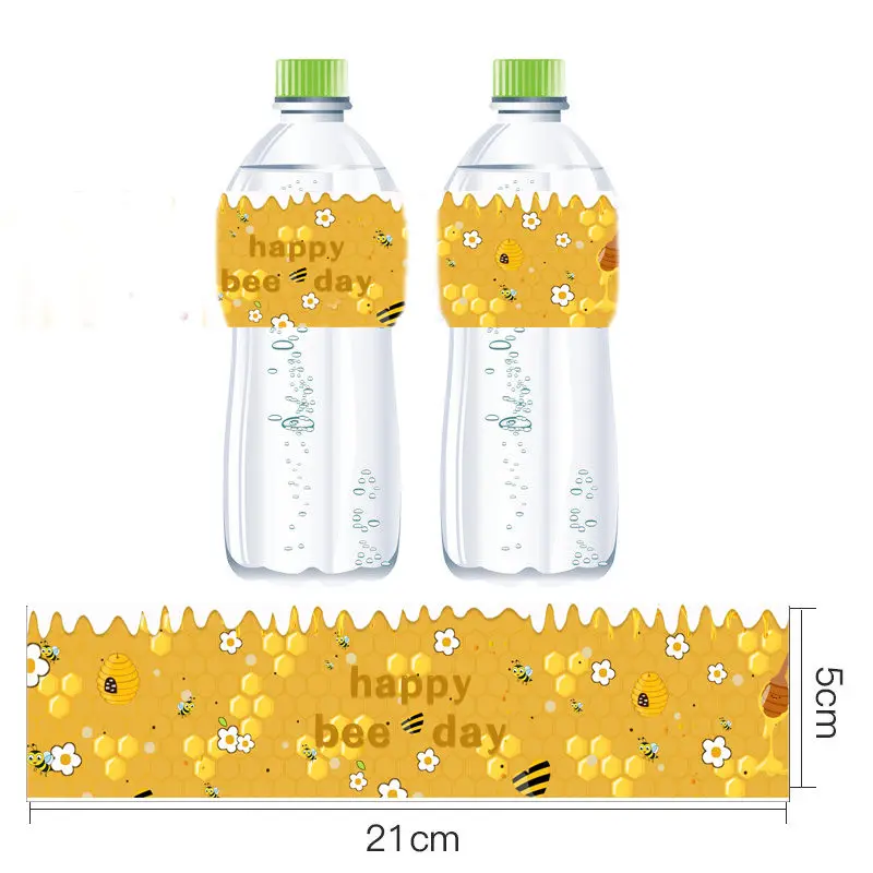 

Omilut 12pcs Bumble Bee Party Water Bottle Labels Honey Bee Baby Shower Favors for Fans Girls Boys Birthday Party Supplies
