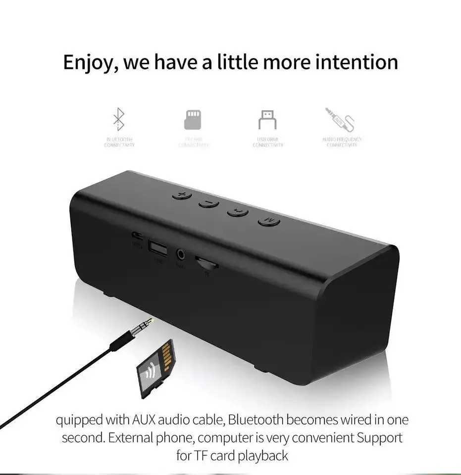 Portable Wireless Bluetooth Speaker Boombox 3D HIFI Stereo Speaker Supports TF Card, USB Flash Drive, TWS Outdoor Player
Portable Wireless Bluetooth Speaker Boombox 3D HIFI Stereo Speaker Supports TF Card, USB Flash Drive, TWS Outdoor Player