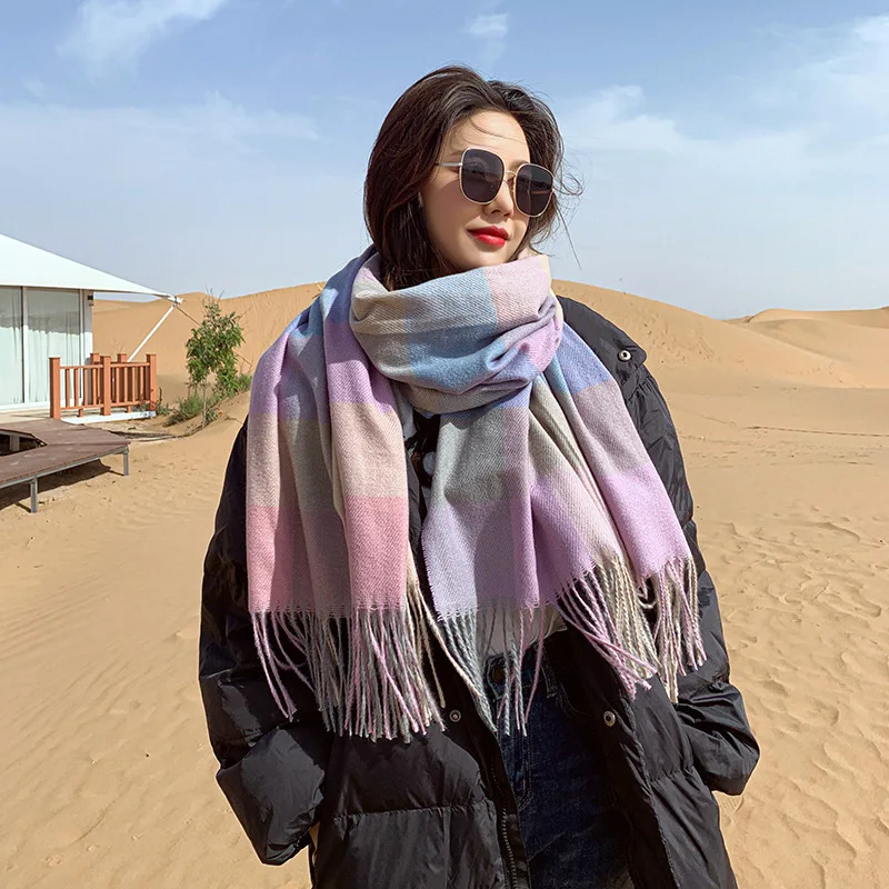 Warm Plaid Print Cashmere Scarf Women Winter Ladies Shawls And Wraps Thick Blanket Large Bufanda Pashmina Hijab Long Echarpe
Warm Plaid Print Cashmere Scarf Women Winter Ladies Shawls And Wraps Thick Blanket Large Bufanda Pashmina Hijab Long Echarpe