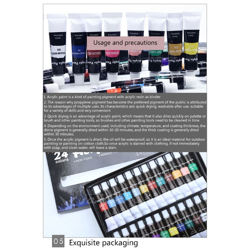 Acrylic Paint Set 24 Color 12ml Pigment for Kids Adults Beginner Profess Artists
Acrylic Paint Set 24 Color 12ml Pigment for Kids Adults Beginner Profess Artists