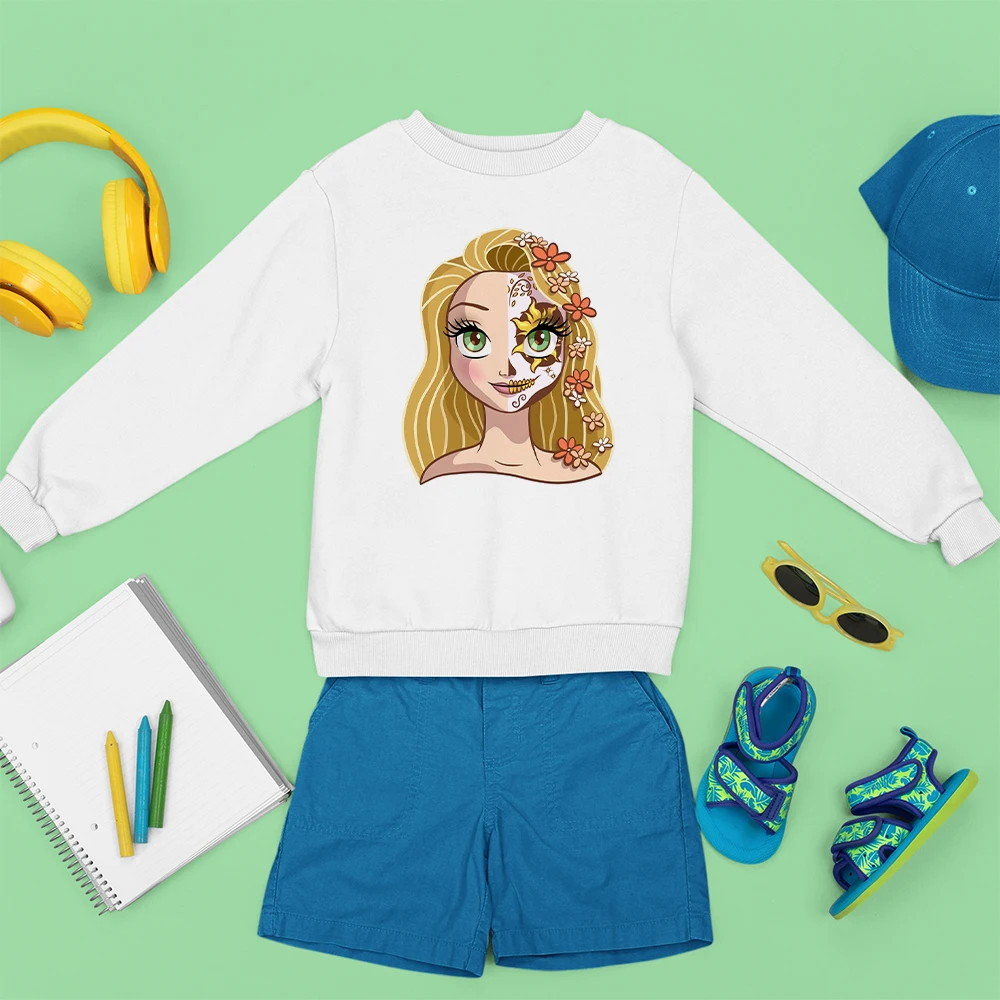 Disney Anime Hipster Clothes Unisex Kid Sweatshirt Skeleton Rapunzel Princess Creative Print Children Pullover Fairy Tales Tops
Disney Anime Hipster Clothes Unisex Kid Sweatshirt Skeleton Rapunzel Princess Creative Print Children Pullover Fairy Tales Tops