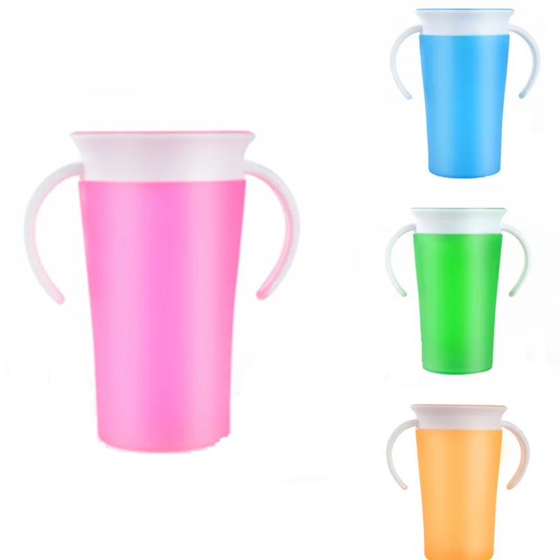 2018 Пластиковый стаканчик для малышей - современный, полезный, безопасный, не проливается, 360 градусов для тренировки питья, многоразовый.