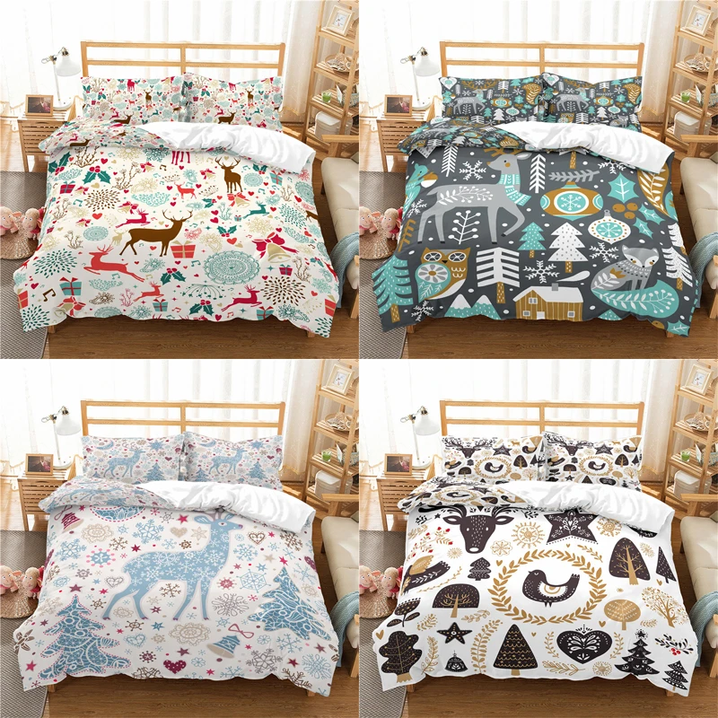 Bedding Sets Luxury 3D Christmas Elk Print 2/3Pcs Comfortable Kids Duvet Cover Pillowcase Home Textile Single/Queen/King Size
Bedding Sets Luxury 3D Christmas Elk Print 2/3Pcs Comfortable Kids Duvet Cover Pillowcase Home Textile Single/Queen/King Size