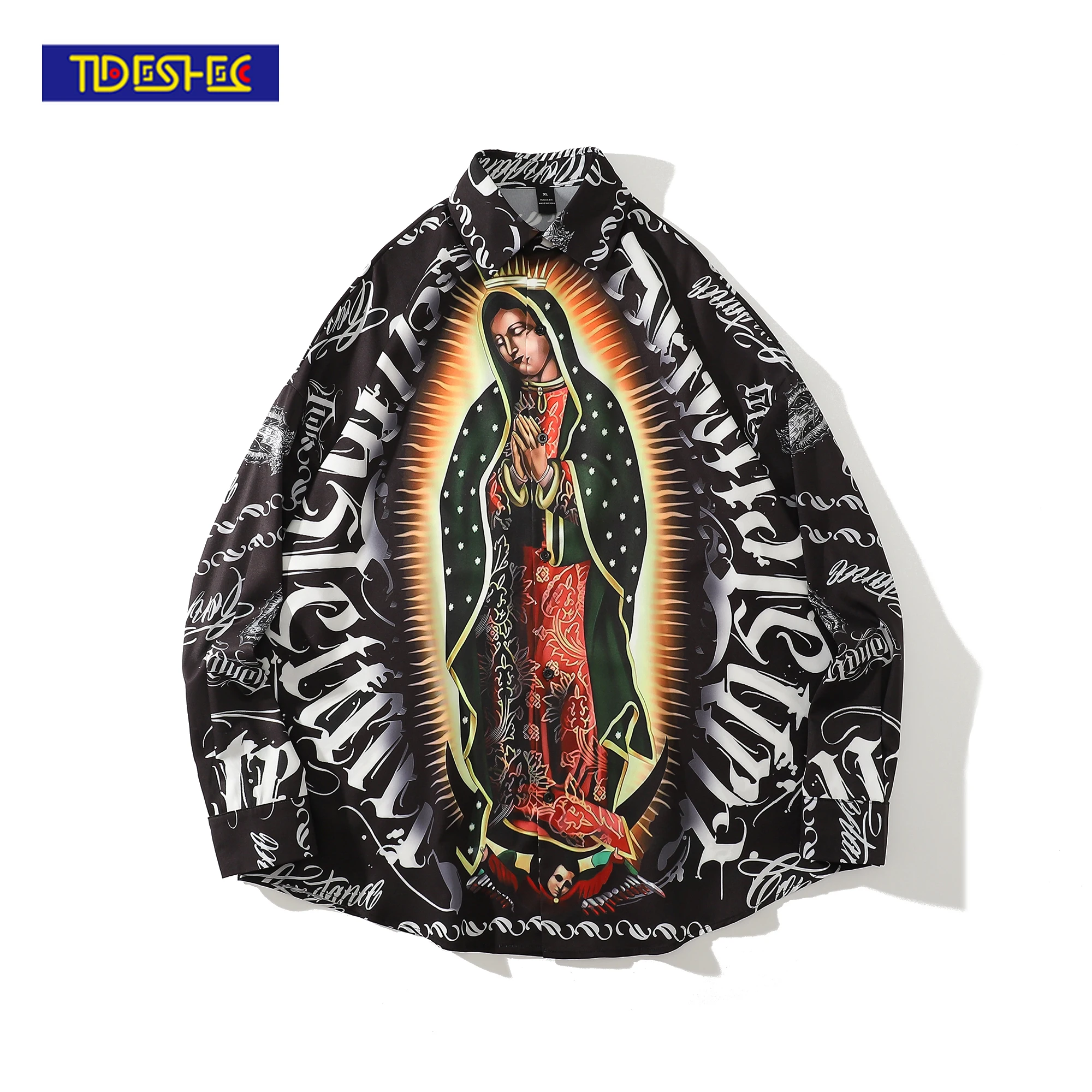 Mens Vintage Clothing Saint Prayer Print Shirts Graphic Hawaiian Tops Streetwear Hip Hop Casual Long Button Sleeve Shirt Tops
Mens Vintage Clothing Saint Prayer Print Shirts Graphic Hawaiian Tops Streetwear Hip Hop Casual Long Button Sleeve Shirt Tops