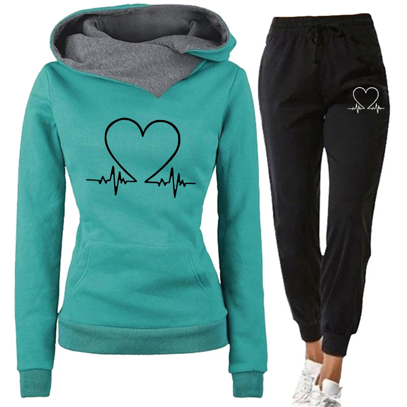 Tracksuit for Women Hoodies+Pants Two Piece Set Pullovers Sweatshirts Jogging Sportwear Outfits Woman Clothing
Tracksuit for Women Hoodies+Pants Two Piece Set Pullovers Sweatshirts Jogging Sportwear Outfits Woman Clothing