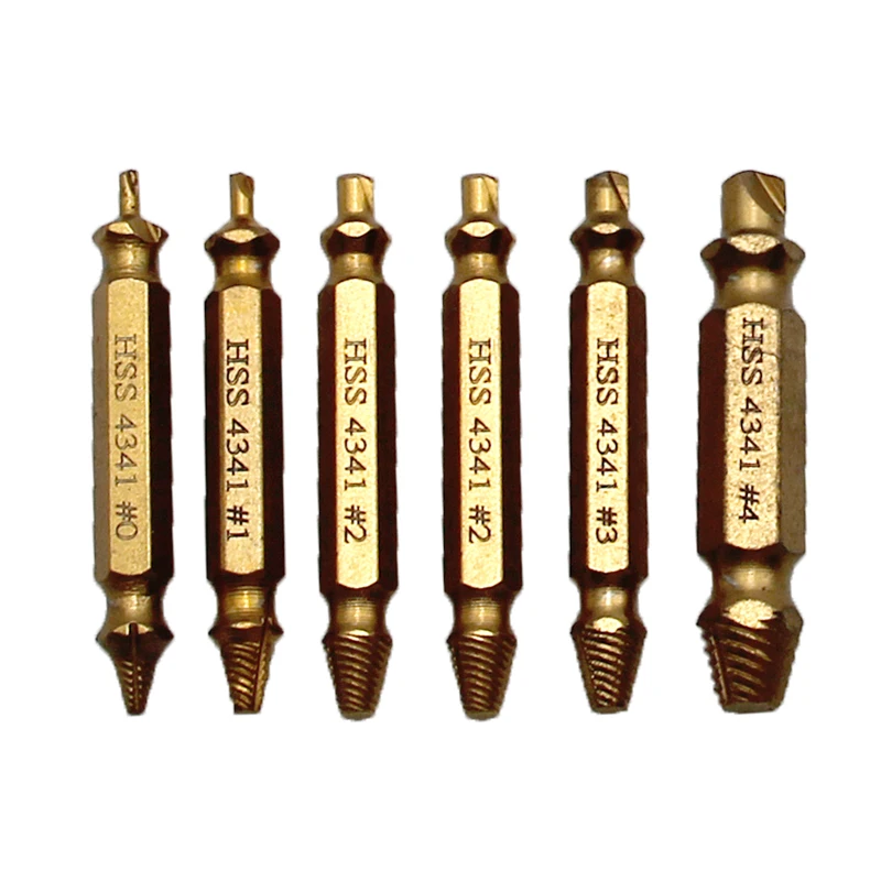 MOYOTEC 6 PCS Damaged Screw Extractor Drill Bit Set Tool Double Side Durable Broken Bolt Remover Screw Demolition Tools
MOYOTEC 6 PCS Damaged Screw Extractor Drill Bit Set Tool Double Side Durable Broken Bolt Remover Screw Demolition Tools