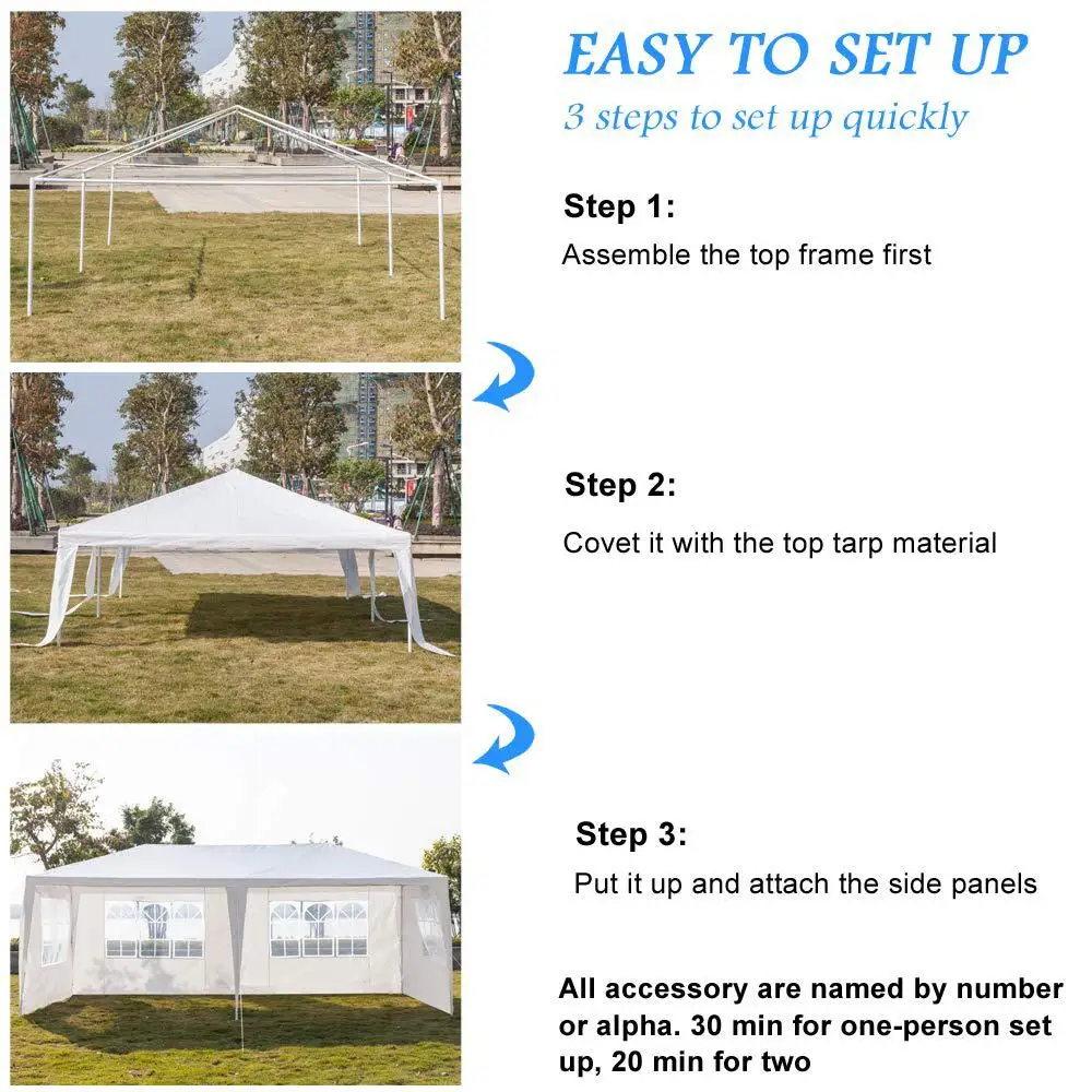 Outdoor Tent Picnic Party Tents Waterproof Sunshade Gazebo Marquee with 6 Removable Sidewalls for Park Family Camping 3 x6m
Outdoor Tent Picnic Party Tents Waterproof Sunshade Gazebo Marquee with 6 Removable Sidewalls for Park Family Camping 3 x6m