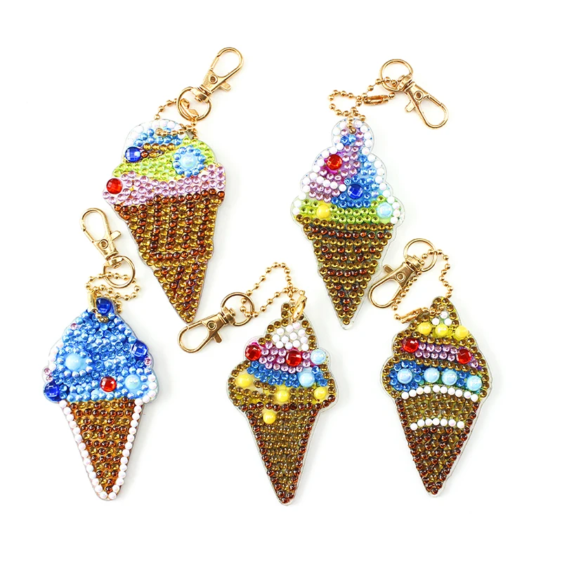 5Pcs DIY 5D Diamond Painting Cartoon Ice Cream Rhinestone Embroidery Keychain Colorful Cake Diamond Embroidery Kit Gift
5Pcs DIY 5D Diamond Painting Cartoon Ice Cream Rhinestone Embroidery Keychain Colorful Cake Diamond Embroidery Kit Gift