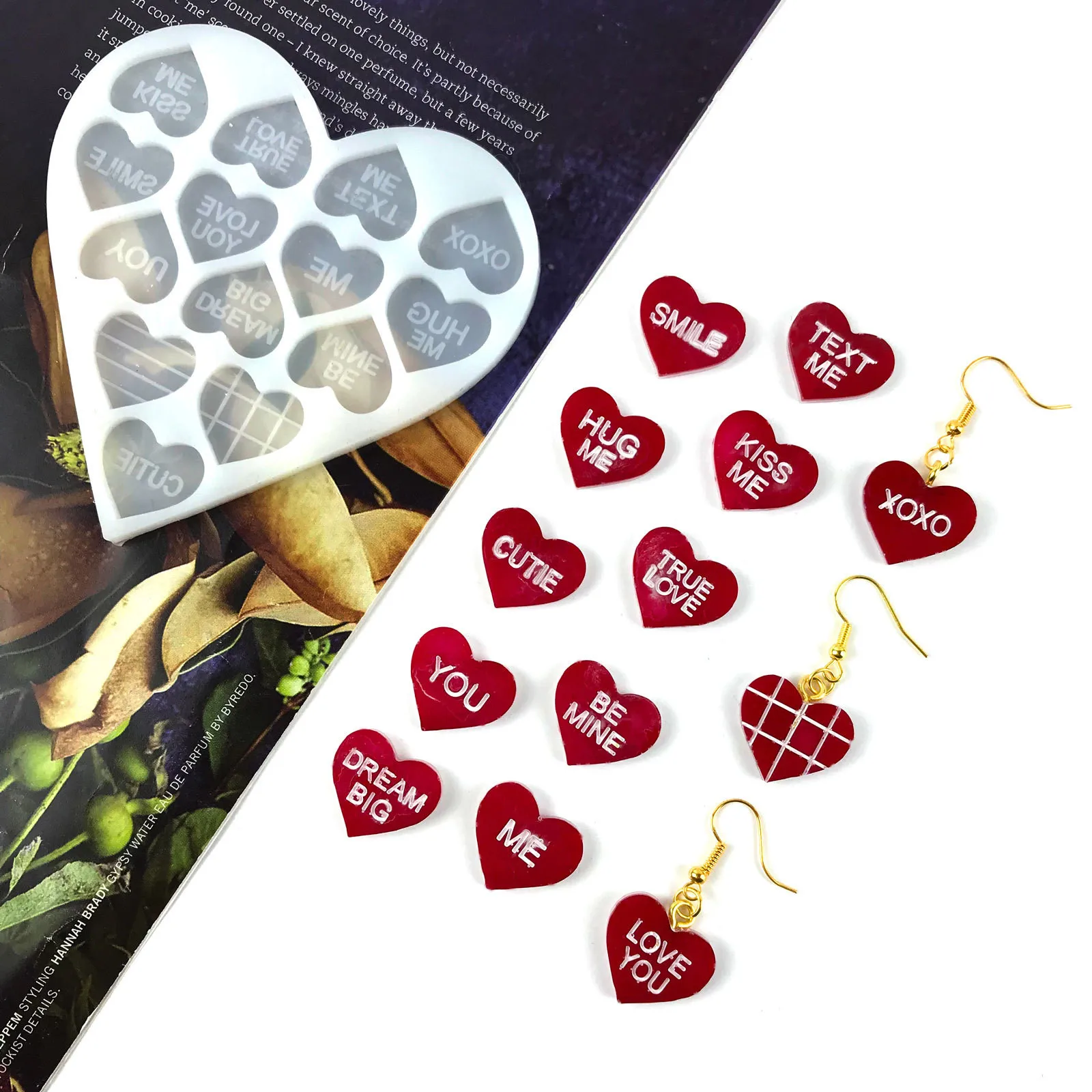 Love Earrings Crystal Epoxy Resin Mold DIY Valentine's Day Love Letter Earrings Silicone Mold
Love Earrings Crystal Epoxy Resin Mold DIY Valentine's Day Love Letter Earrings Silicone Mold
